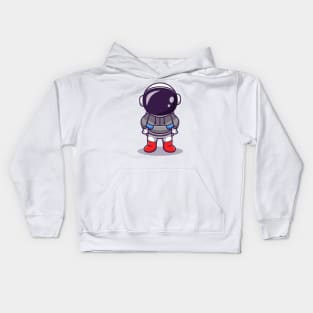 Cute Astronaut Wearing Hoodie Kids Hoodie